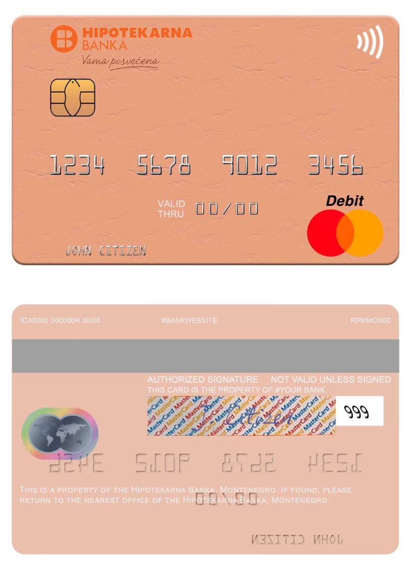 Montenegro Hipotekarna Banka mastercard